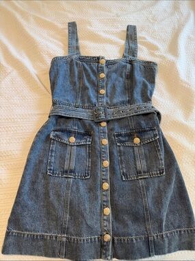 Heartloom Willem Dress Midwash Denim Button-Front Dress with Belt